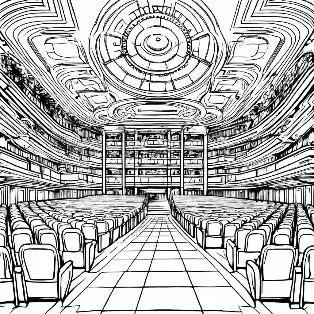 Theatres coloring pages
